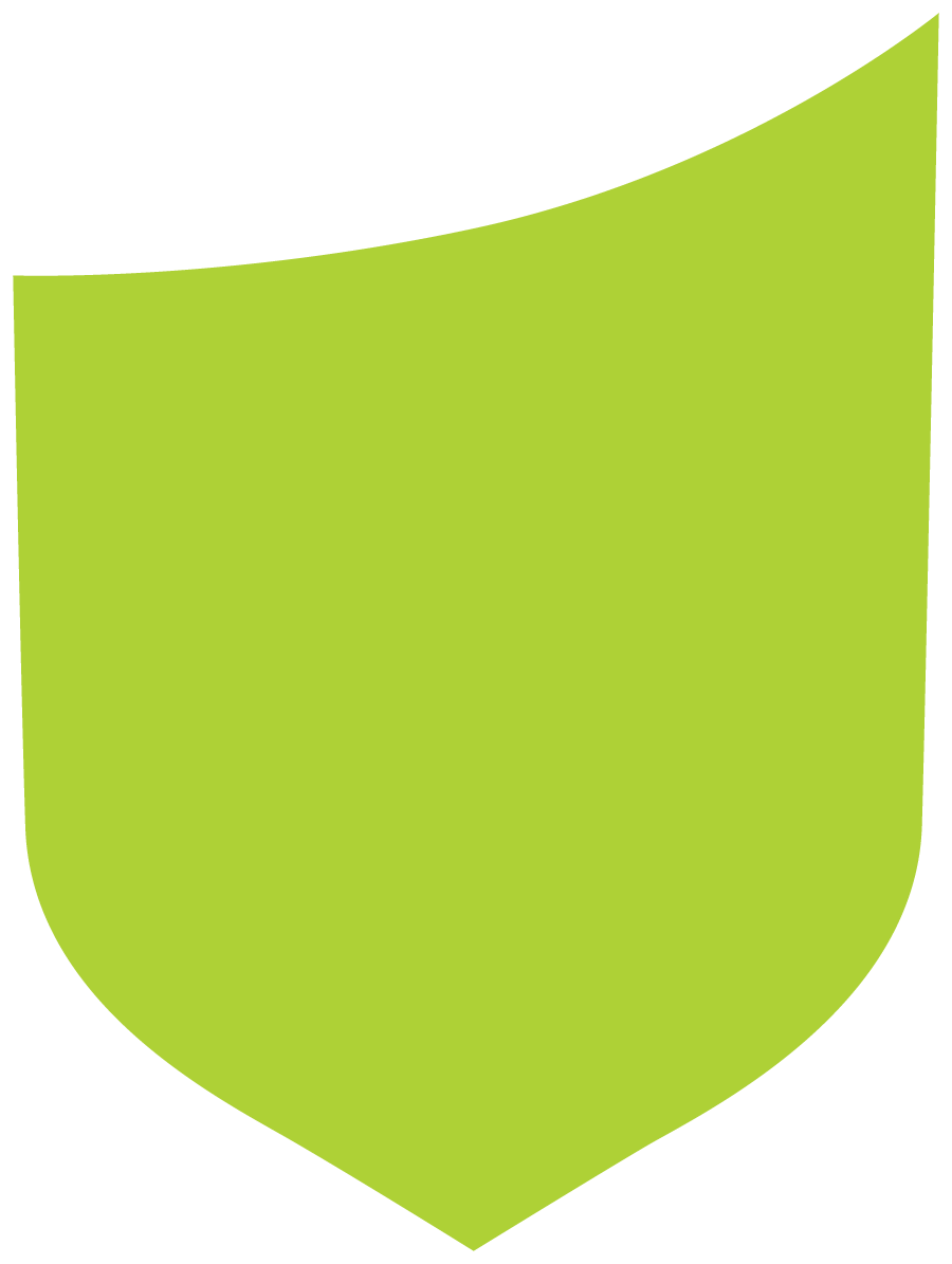 Decorative shield icon in lime green